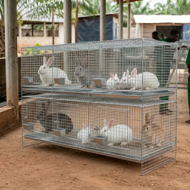 Cage galvanisée à 6 compartiments